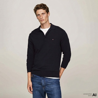  Tommy Hilfiger Erkek Mavi Triko