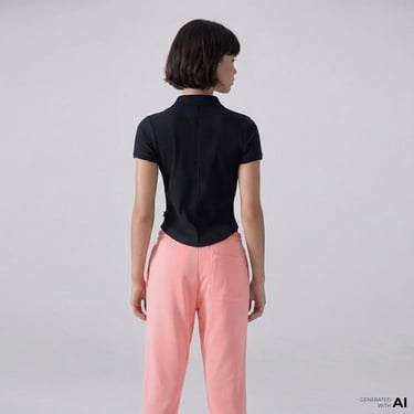  Converse Slim Fit Kadın Siyah Polo