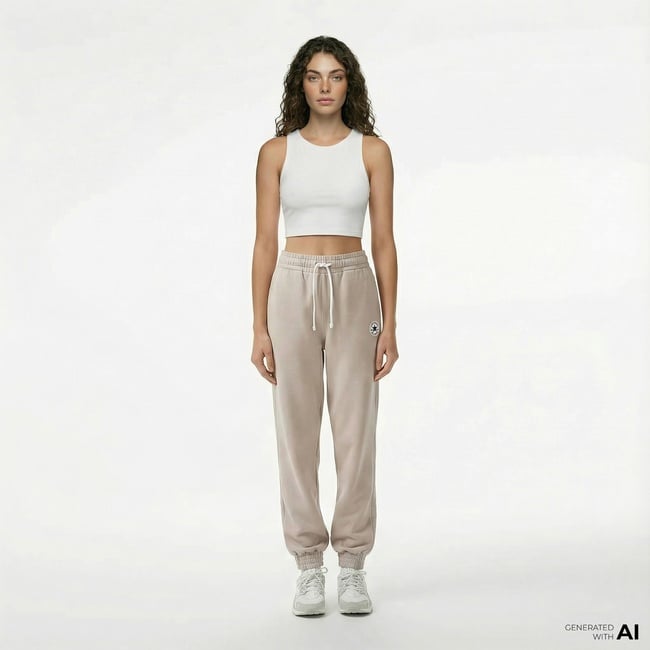  Converse Chuck Taylor Kadın Loose Fit Bej Eşofman Altı