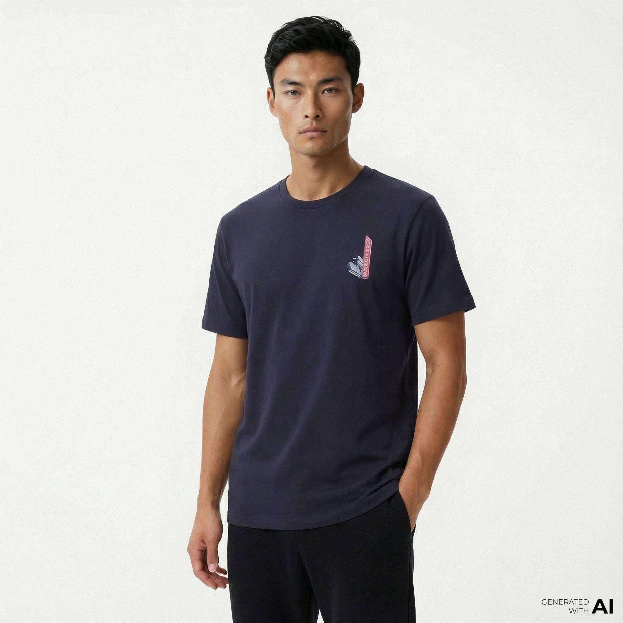 Converse Erkek Baskılı Siyah T-Shirt