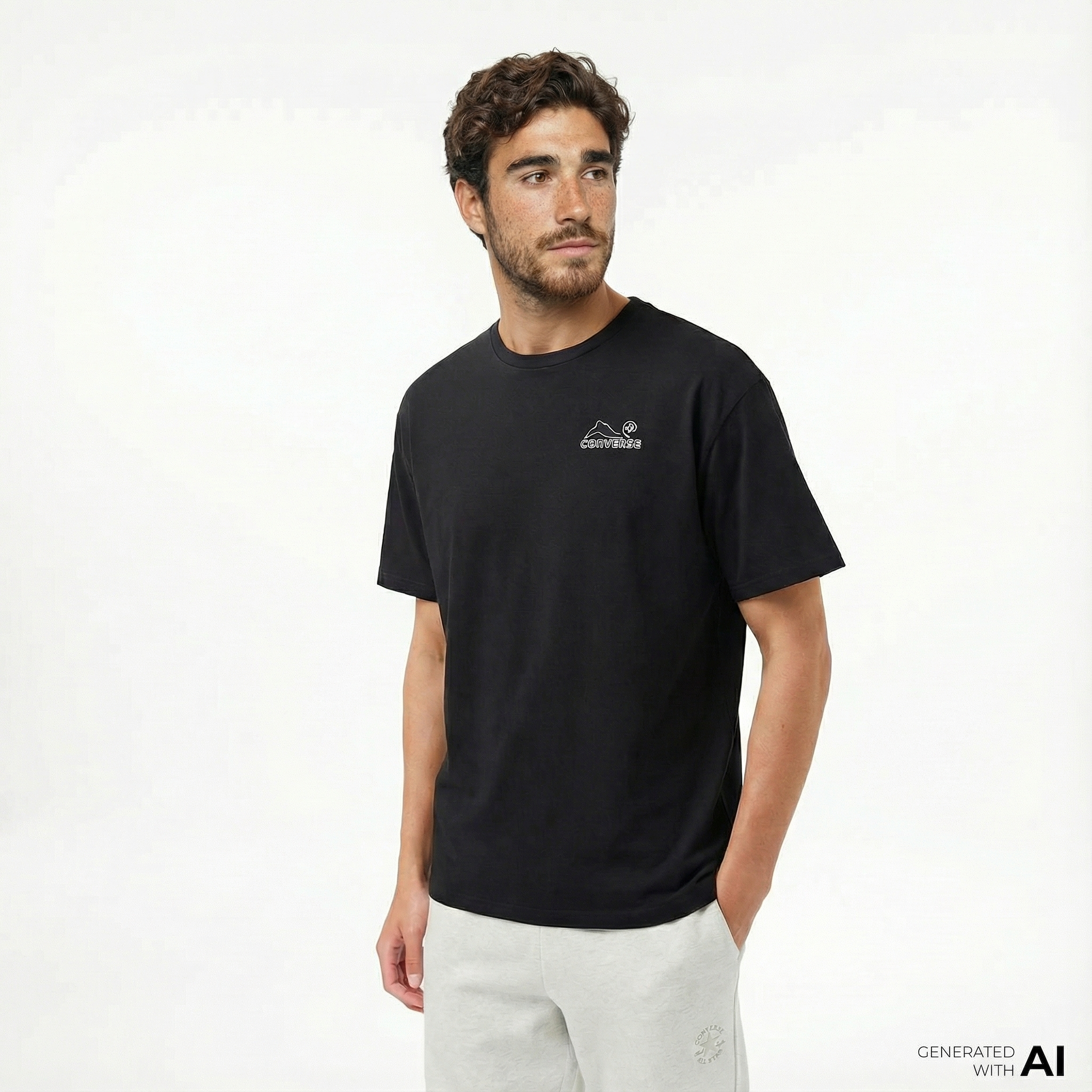  Converse Erkek Baskılı Siyah T-Shirt