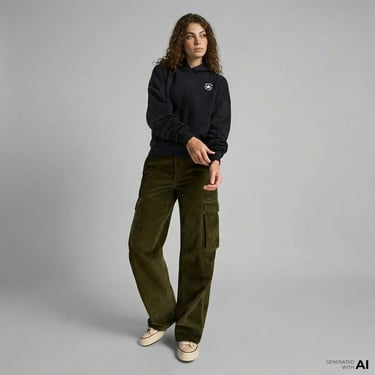  Converse Kadın Oversize Fit Siyah Hoodie