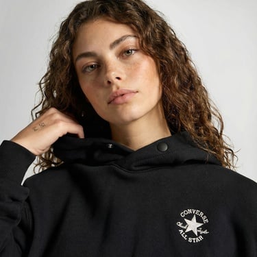  Converse Kadın Oversize Fit Siyah Hoodie