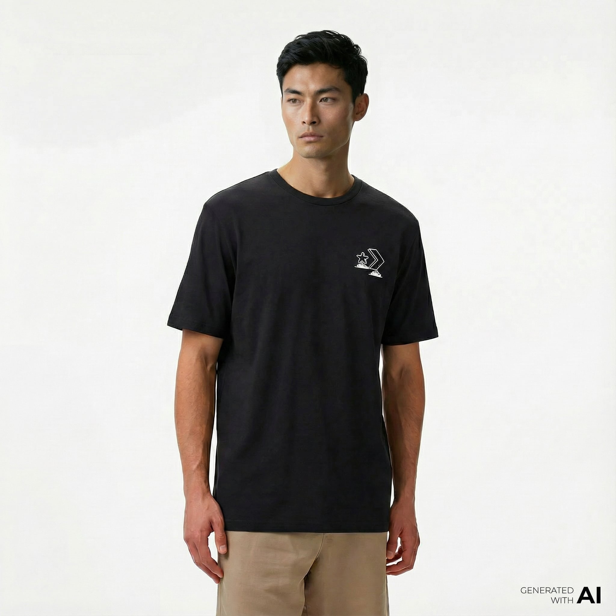  Converse Erkek Grafik Baskılı Siyah T-Shirt