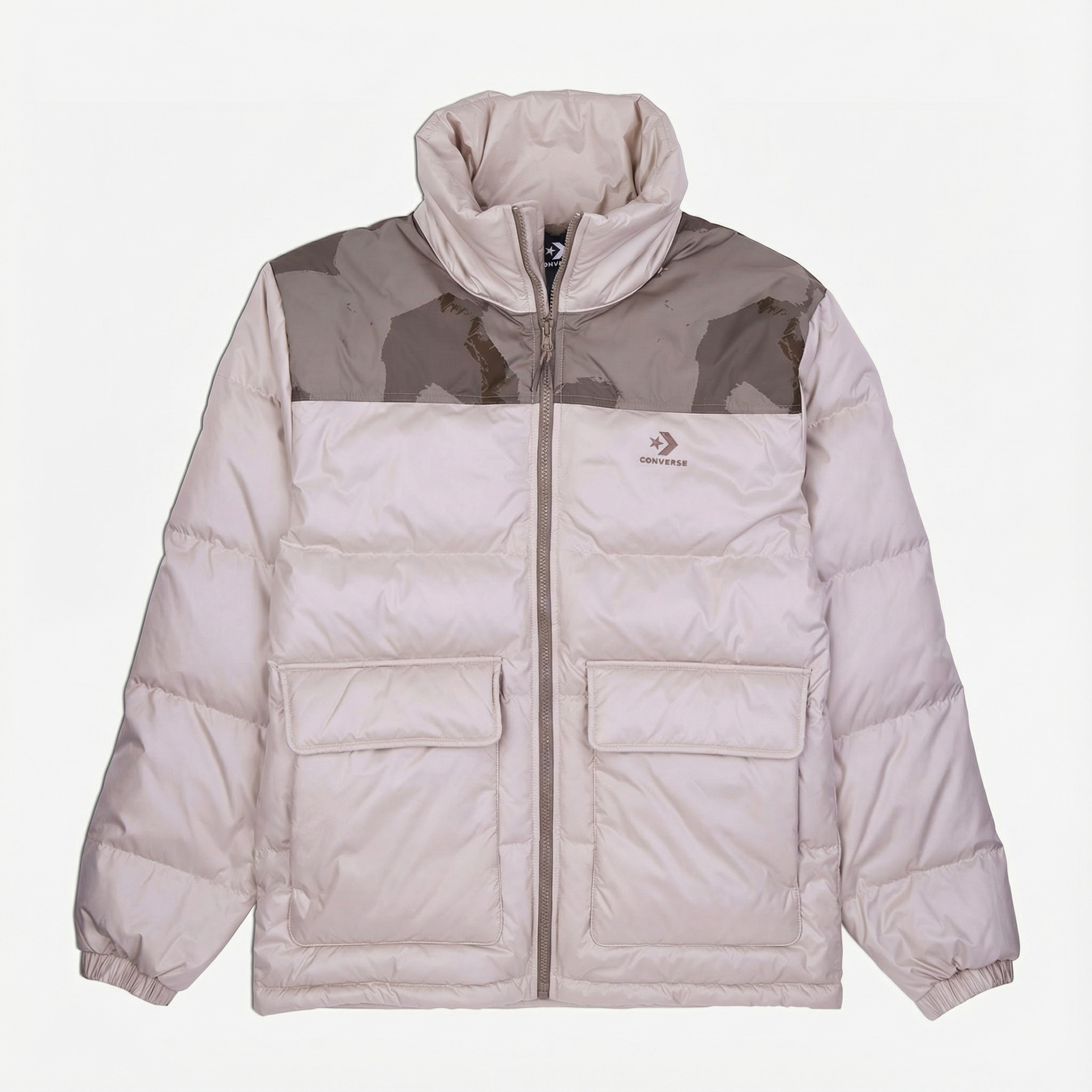 Converse Erkek Dik Yaka Bej Şişme Mont