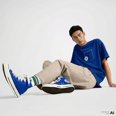  Converse Erkek Mavi T-Shirt