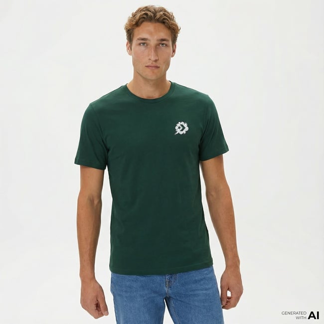  Converse Erkek Grafik Baskılı Yeşil T-Shirt