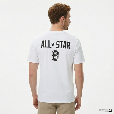  Converse Erkek Baskılı Beyaz T-Shirt