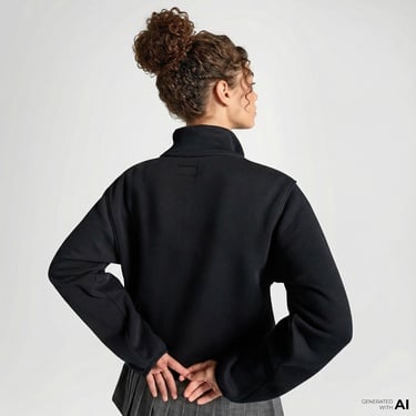  Converse Kadın Yarım Fermuarlı Siyah Sweatshirt