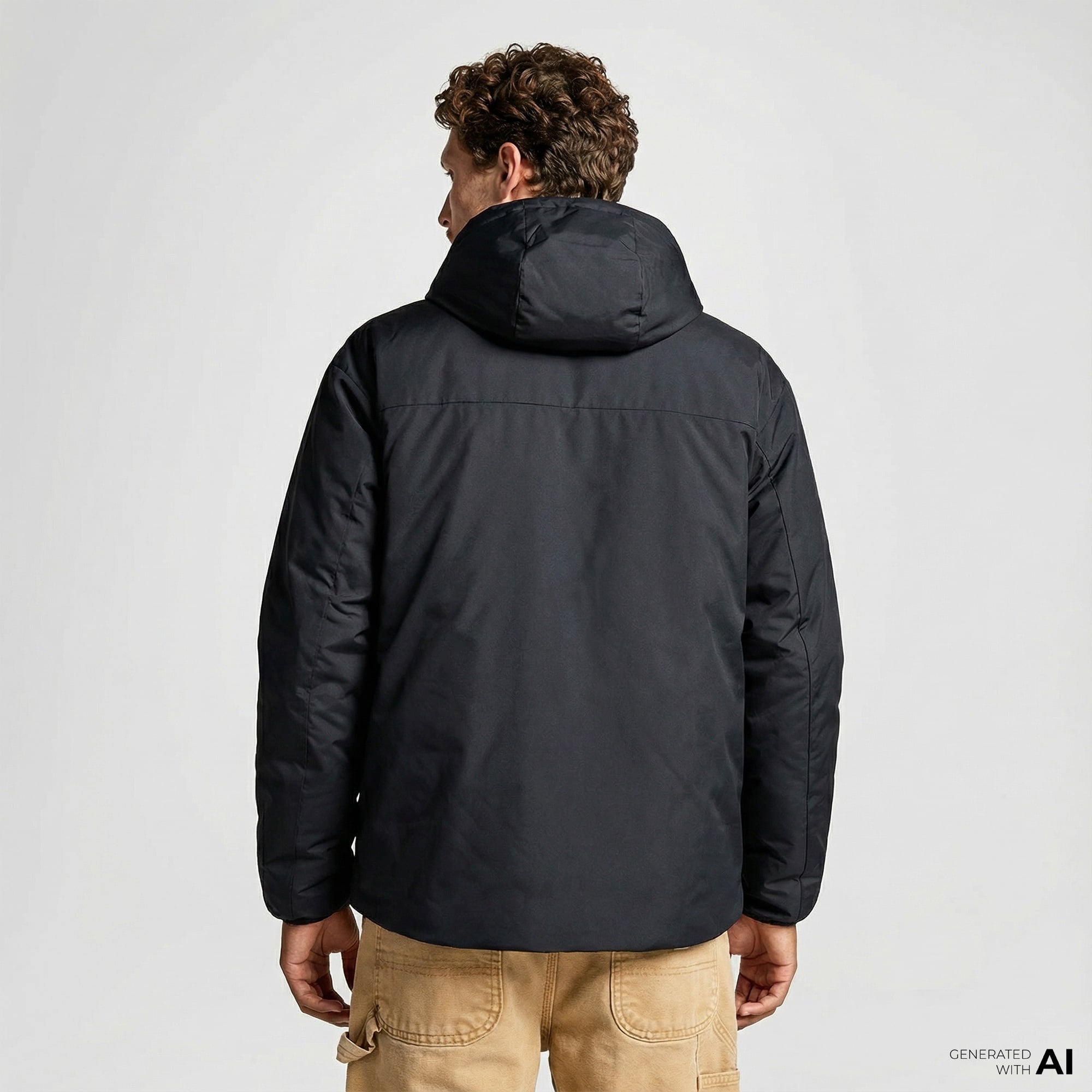 Converse Erkek Kapüşonlu Renk Bloklu Siyah Mont