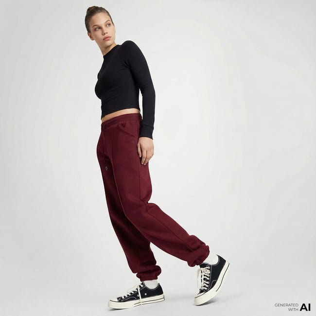  Converse Kadın Bordo Eşofman Altı