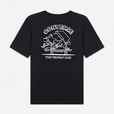  Converse Erkek Grafik Baskılı Siyah T-Shirt