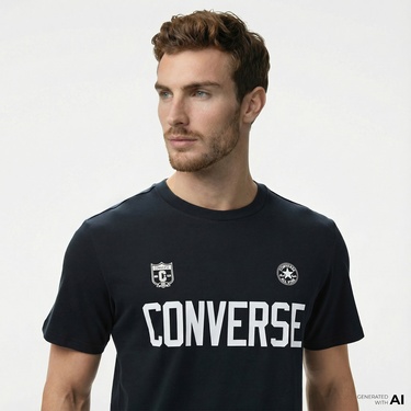  Converse Erkek Baskılı Siyah T-Shirt