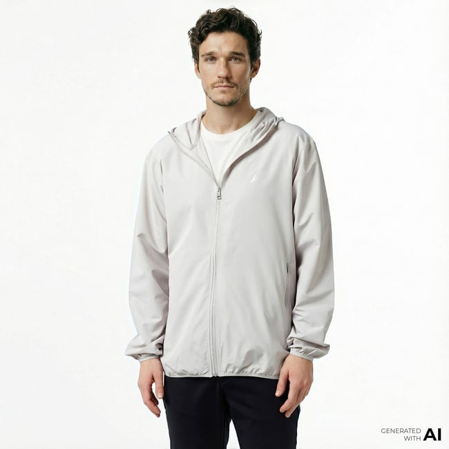  Nautica Erkek Gri Yağmurluk