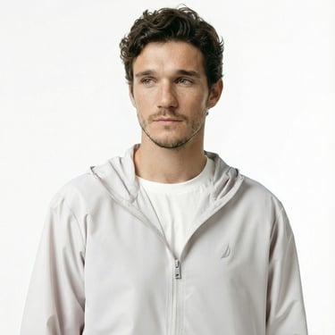  Nautica Erkek Gri Yağmurluk