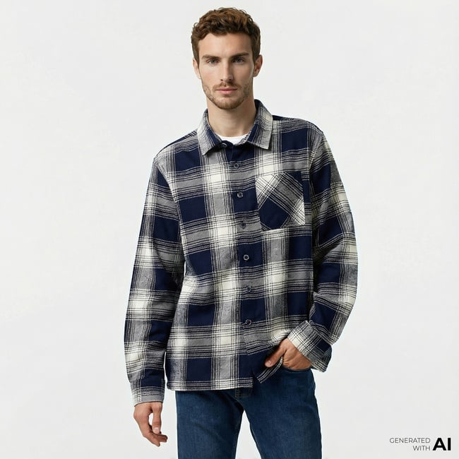  Nautica Erkek Lacivert Classic Fit Gömlek