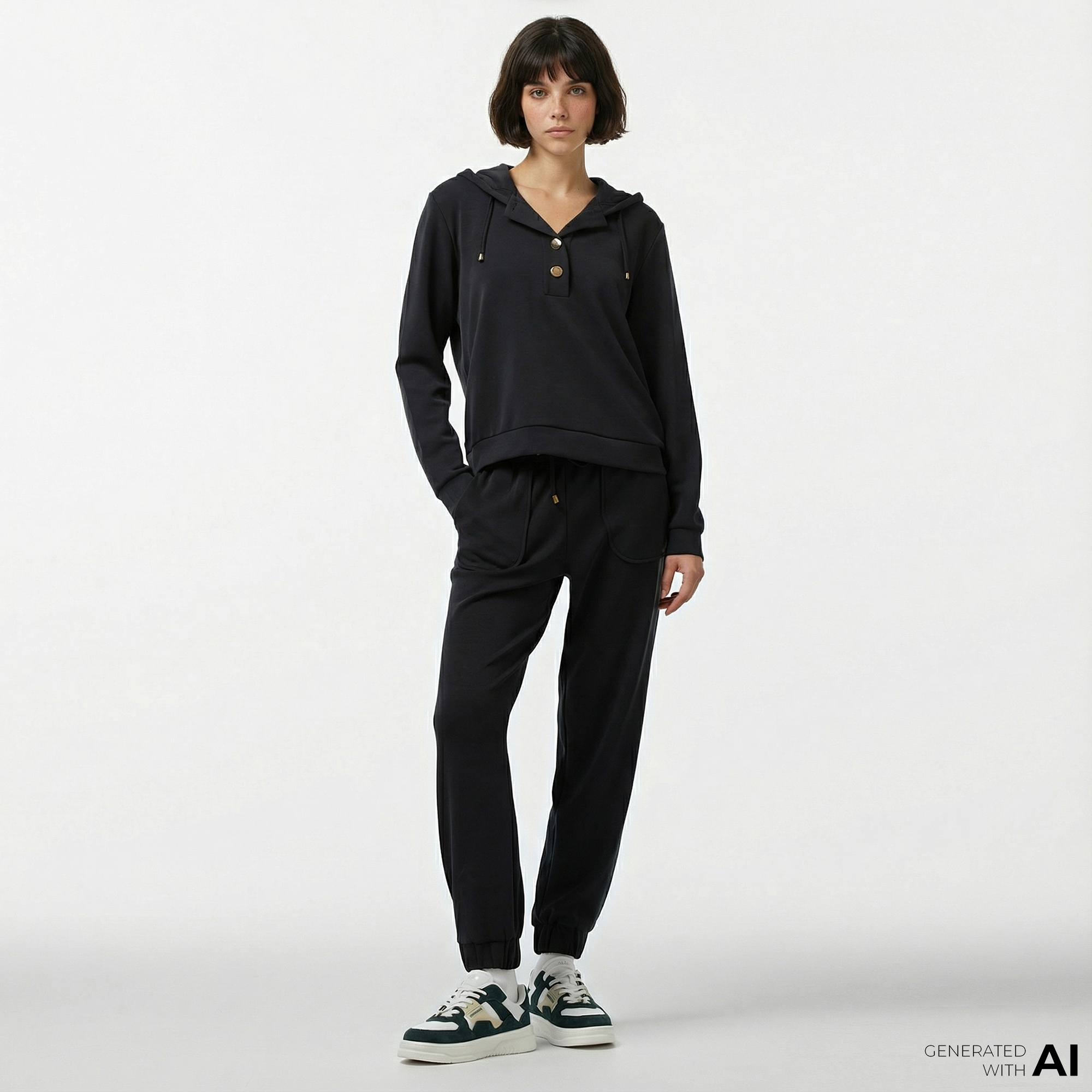  Nautica Kadın Siyah Regular Fit Eşofman Altı