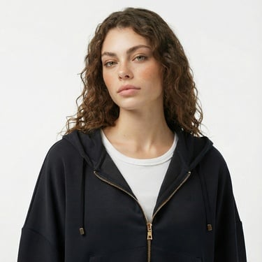  Nautica Kadın Siyah Regular Fit Sweatshirt