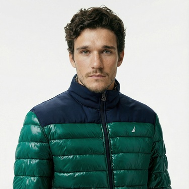  Nautica Erkek Yeşil & Lacivert Mont