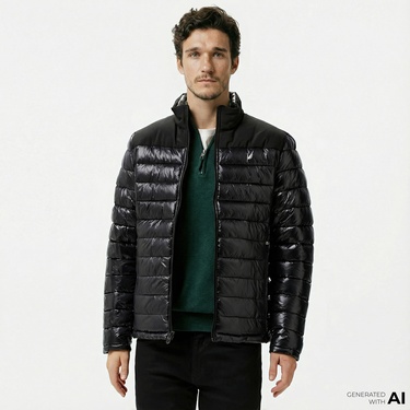  Nautica Erkek Siyah Çift Taraflı Mont