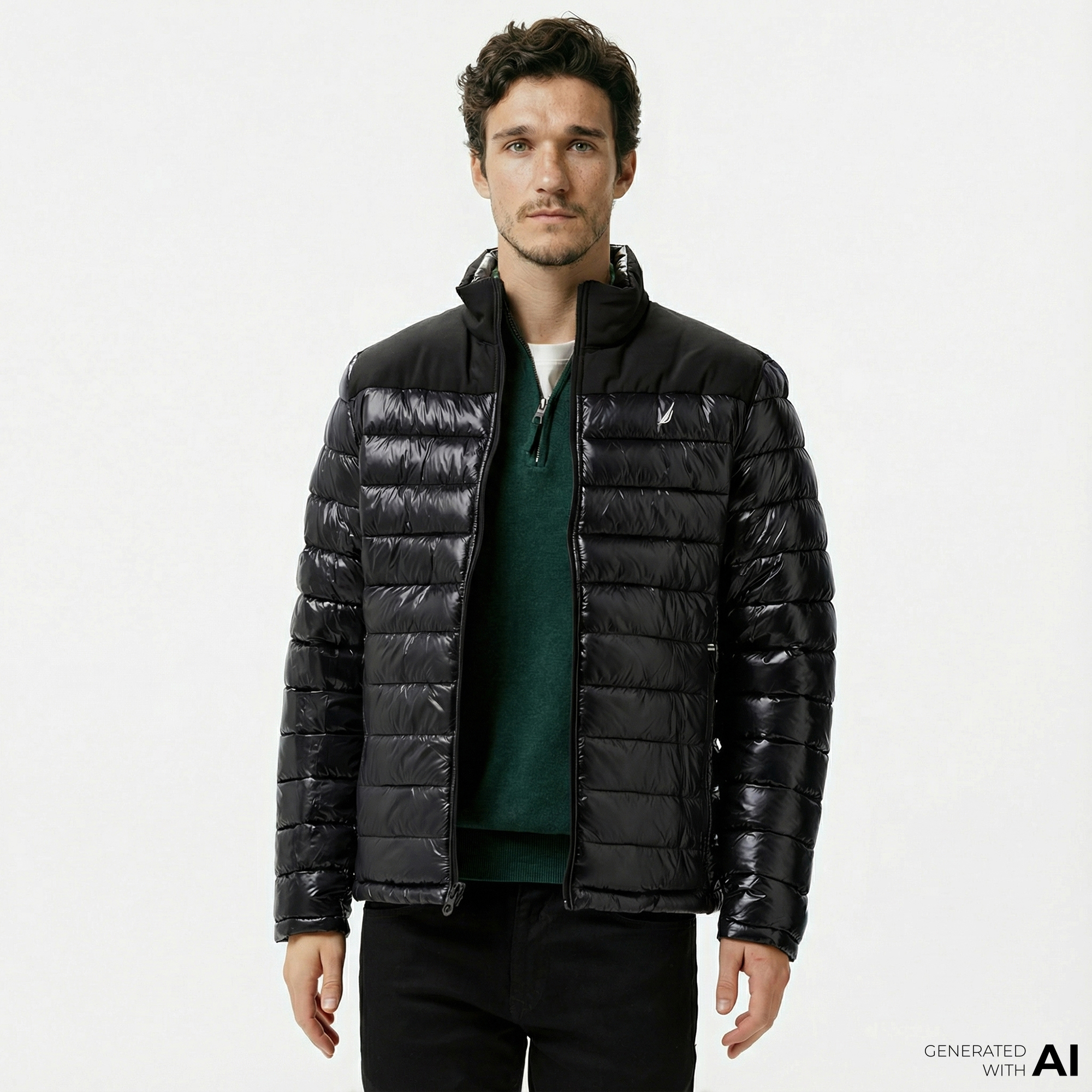  Nautica Erkek Siyah Çift Taraflı Mont