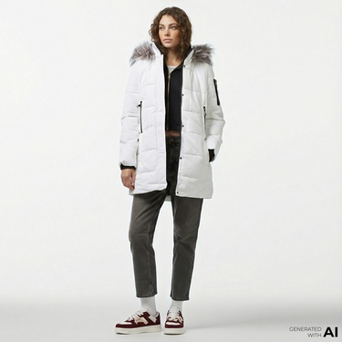  Nautica Kadın Beyaz Mont