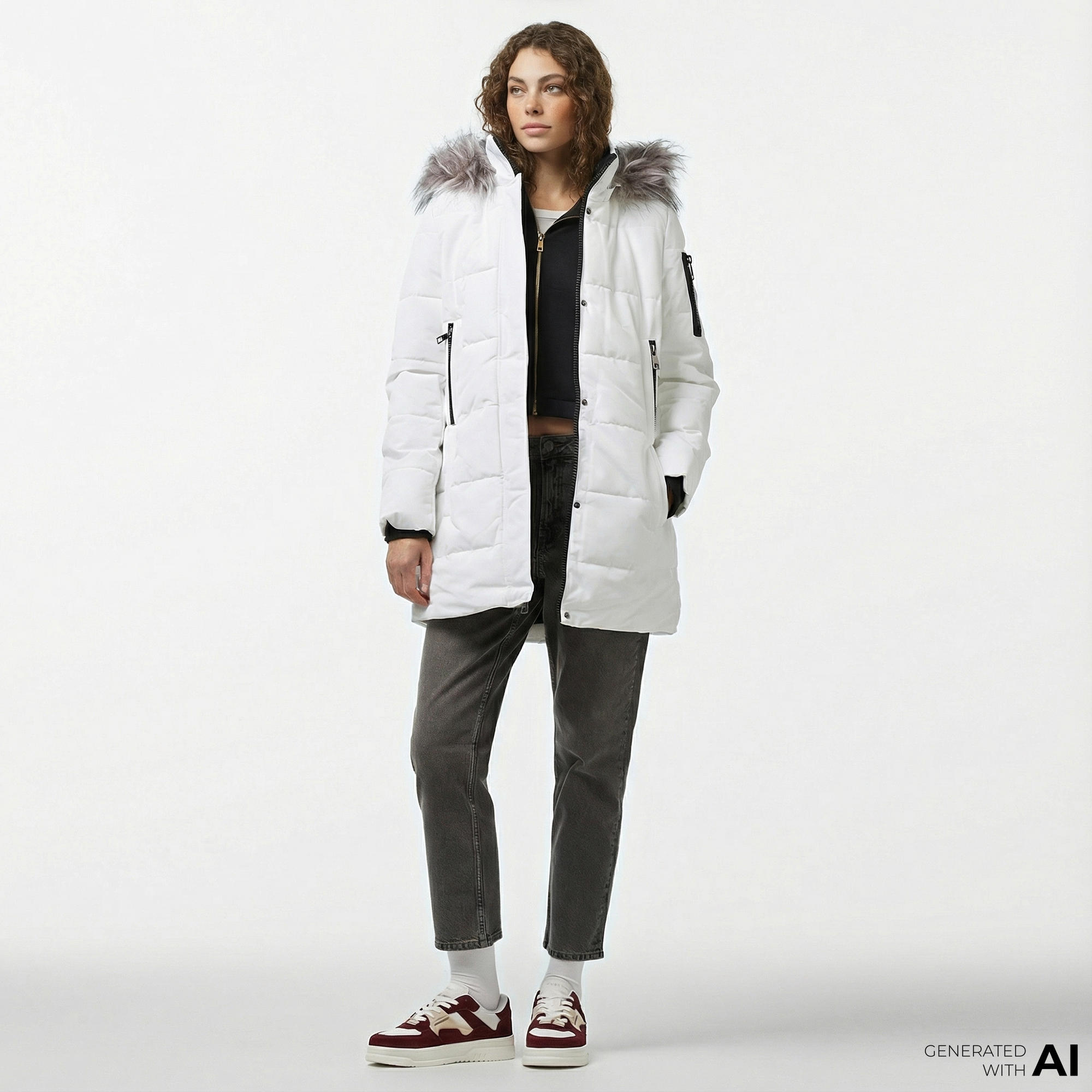  Nautica Kadın Beyaz Mont