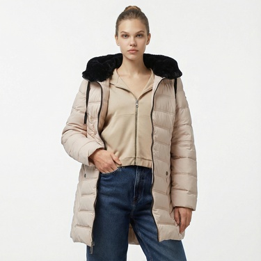  Nautica Kadın Krem Rengi Mont