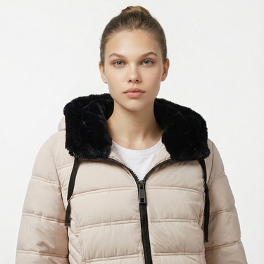  Nautica Kadın Krem Rengi Mont