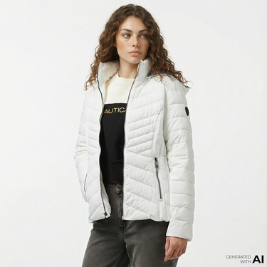  Nautica Kadın Beyaz Mont