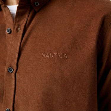  Nautica Erkek Kahverengi Classic Fit Gömlek