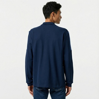  Nautica Erkek Lacivert Uzun Kollu Polo Yaka T-Shirt