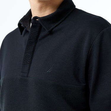  Nautica Erkek Siyah Uzun Kollu Polo Yaka T-Shirt