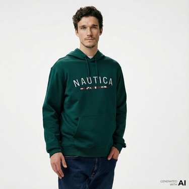  Nautica Erkek Yeşil Regular Fit Sweatshirt