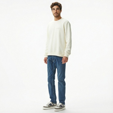  Nautica Erkek Beyaz Regular Fit Sweatshirt