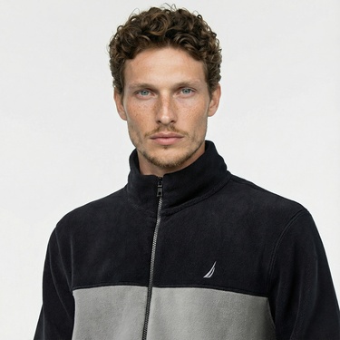 Nautica Erkek Siyah Regular Fit Polar Sweatshirt