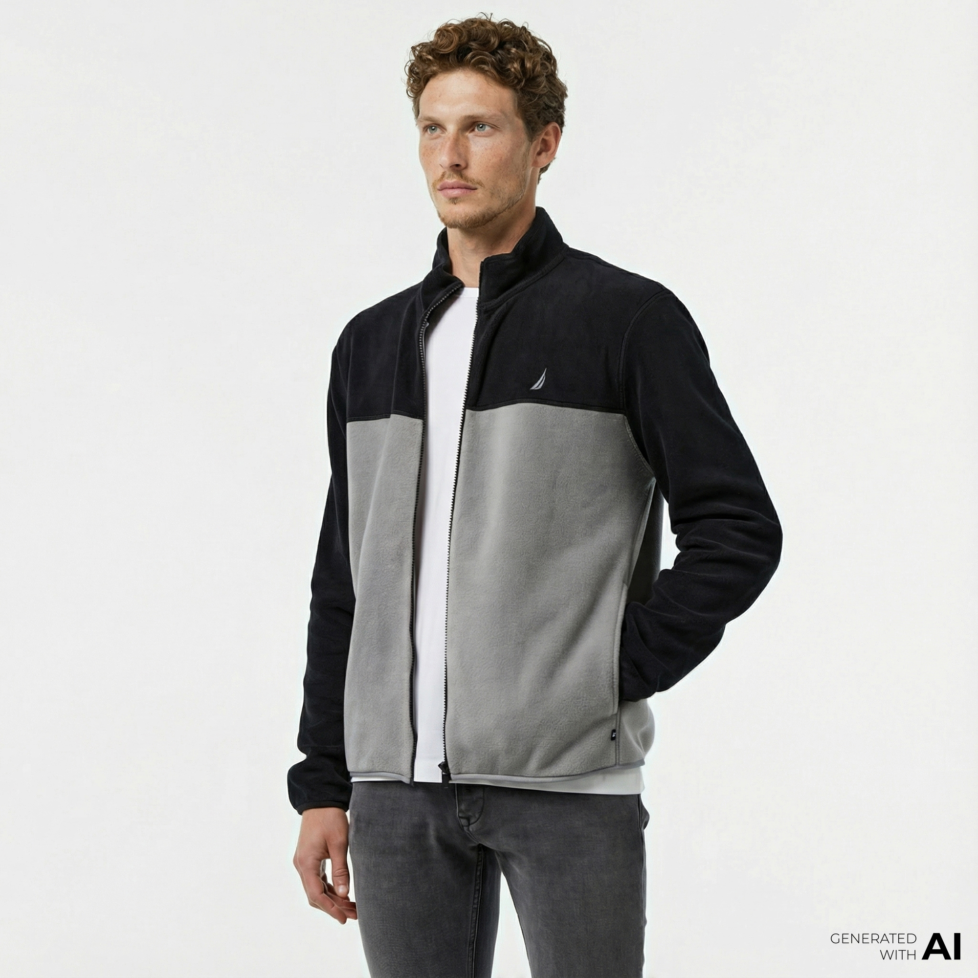  Nautica Erkek Siyah Regular Fit Polar Sweatshirt