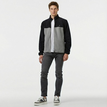  Nautica Erkek Siyah Regular Fit Polar Sweatshirt