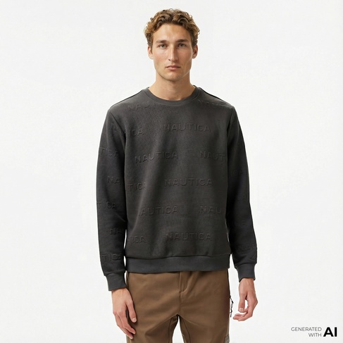  Nautica Erkek Gri Regular Fit Sweatshirt