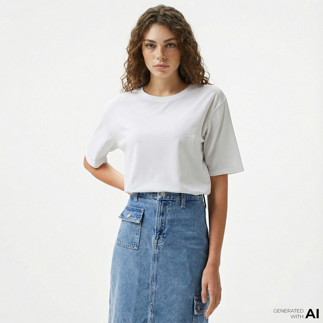  Nautica Kadın Beyaz Kısa Kollu Regular Fit T-Shirt