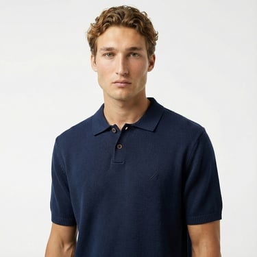  Nautica Erkek Lacivert Classic Fit Kısa Kollu Triko