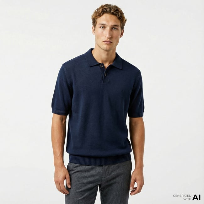  Nautica Erkek Lacivert Classic Fit Kısa Kollu Triko