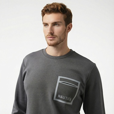  Nautica Erkek Gri Regular Fit Sweatshirt
