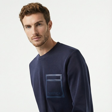  Nautica Erkek Lacivert Regular Fit Sweatshirt