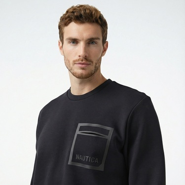  Nautica Erkek Siyah Regular Fit Sweatshirt