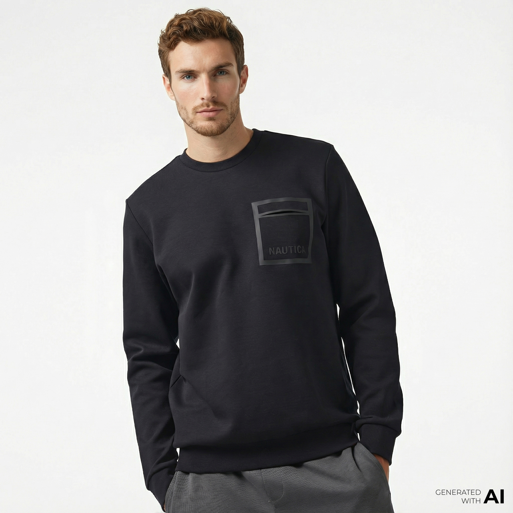  Nautica Erkek Siyah Regular Fit Sweatshirt