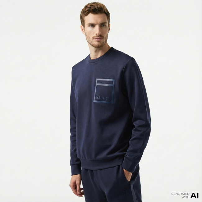  Nautica Erkek Lacivert Regular Fit Sweatshirt