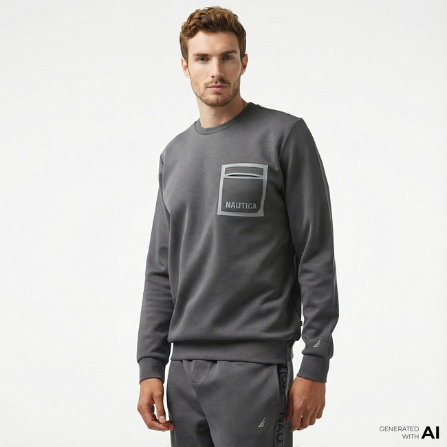  Nautica Erkek Gri Regular Fit Sweatshirt