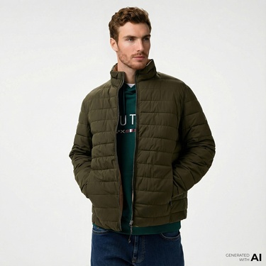  Nautica Erkek Yeşil Çift Taraflı Mont