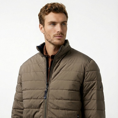  Nautica Erkek Kahverengi Çift Taraflı Mont